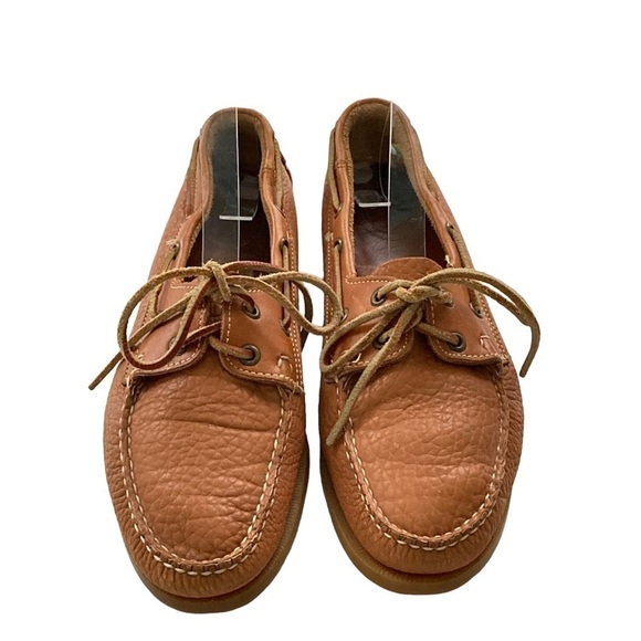 Dooney & Bourke Chestnut Pebbled Leather Boat Shoes Sz 8-8.5 - Picture 2 of 11